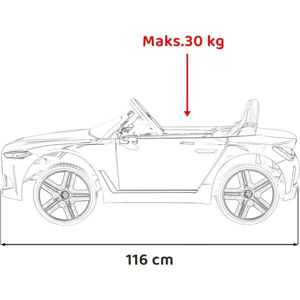 BMW Autko BMW i4 na akumulator dla dzieci Czerwony + Wolny Start + EVA + Ekoskóra + Audio LED + Pilot