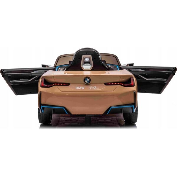 BMW Autko BMW i4 na akumulator dla dzieci Złoty + Wolny Start + EVA + Ekoskóra + Audio LED + Pilot