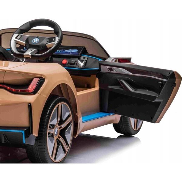 BMW Autko BMW i4 na akumulator dla dzieci Złoty + Wolny Start + EVA + Ekoskóra + Audio LED + Pilot