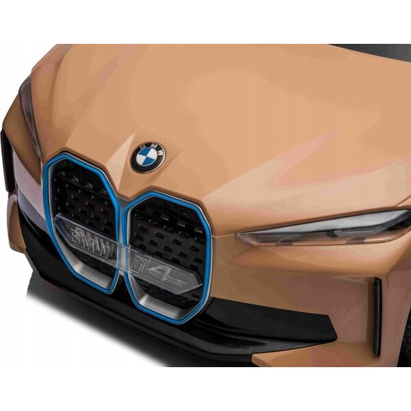 BMW Autko BMW i4 na akumulator dla dzieci Złoty + Wolny Start + EVA + Ekoskóra + Audio LED + Pilot