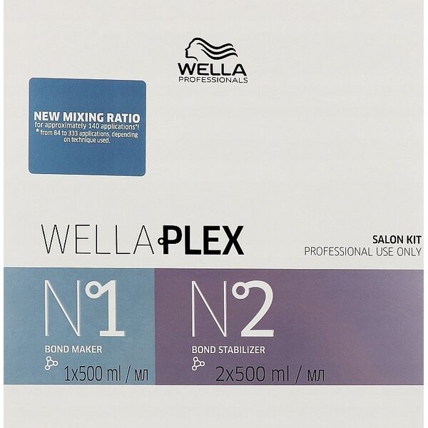 Wella Professionals Set Wella Professionals: Wellaplex Bond Marker, Hair Cream Treatment, Reduce Hair Damage, 500 ml + Wellaplex Bond Stabilizer No.2, Post Colour Treatment Cream, For Strengthening, ml 500 For Women