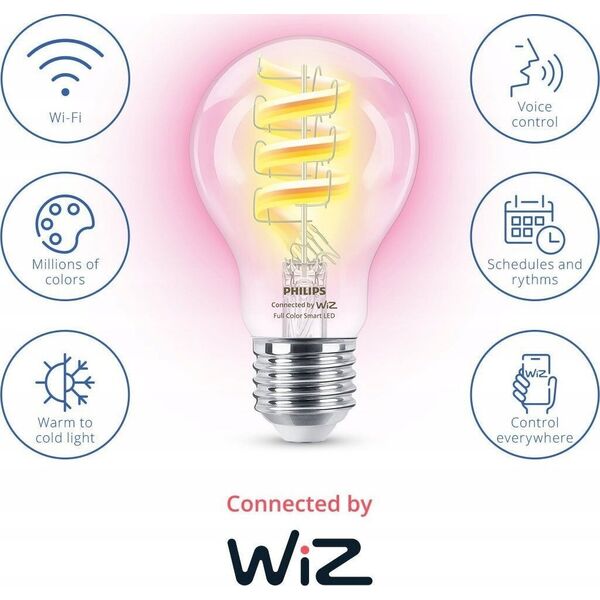 Signify WiZ White & Color 40W E27 A60 Standardform Tunable Einzelpack