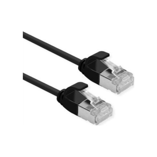 Roline ROLINE U/FTP DataCenter Patchkabel Kat 6A Class EA LSOH slim schwarz 2m