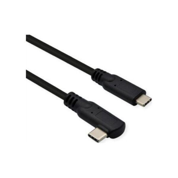 Kabel USB Roline ROLINE USB 3.2 Gen 2x2 Kabel Emark C-C ST/ST 20Gbit/s 100W gewinkelt schwarz 1m