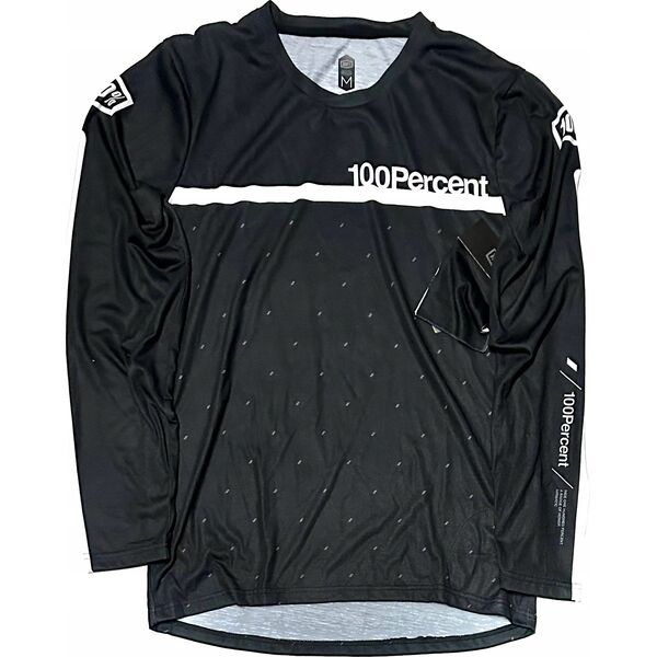 100% Koszulka męska 100% AIRMATIC Jersey długi rękaw Black/White roz. M (NEW 2023)