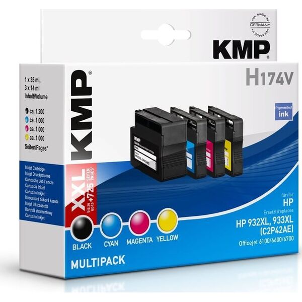 KMP KMP Multipack H174 nabój z tuszem Czarny, Cyjan, Purpurowy, Żółty