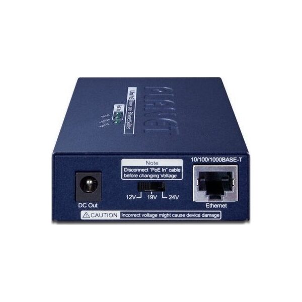 Adapter powerline Planet PLANET POE-172S rozgałęziacz sieciowy Czarny Obsługa PoE