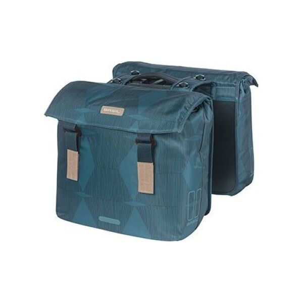 Basil Torba na bagażnik BASIL ELEGANCE DOUBLE PANNIER BAG MIK 40-49L, MIK System (ready to go) wodoodporna estate blue (NEW 2024)