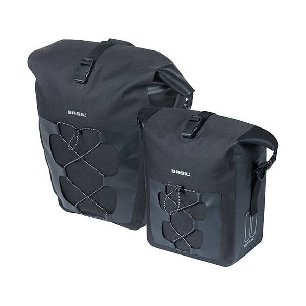 Basil Sakwa pojedyncza BASIL NAVIGATOR WATERPROOF SINGLE PANNIER BAG L 25-31 L, Hook On System, wodoodporna, black (NEW 2024)