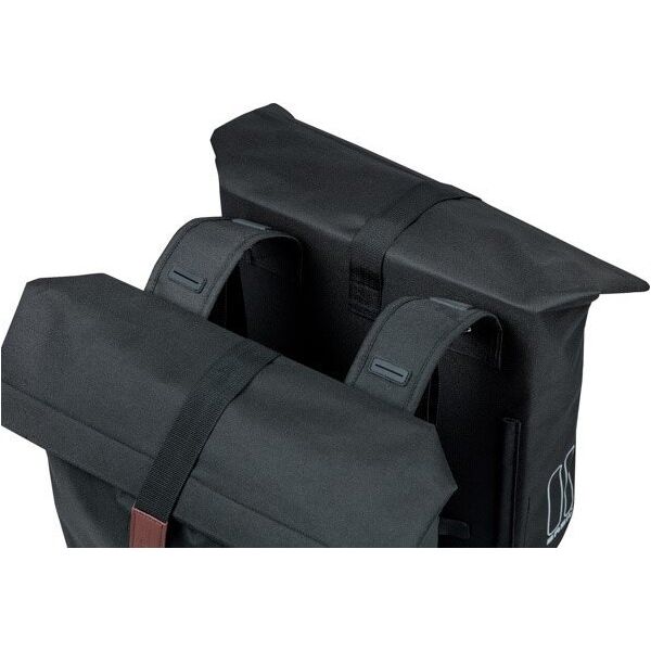 Basil Sakwa miejska podwójna BASIL CITY DOUBLE PANNIER BAG 28-32L, Universal Bridge System, wodoodporna black (NEW 2024)