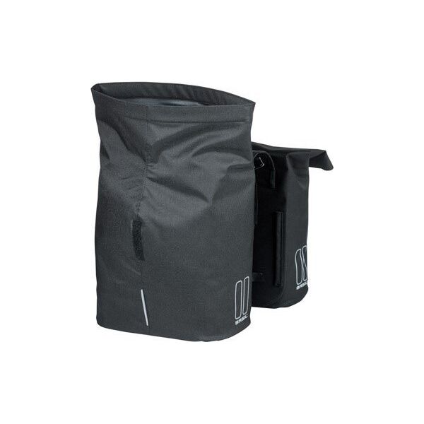 Basil Sakwa miejska podwójna BASIL CITY DOUBLE PANNIER BAG 28-32L, Universal Bridge System, wodoodporna black (NEW 2024)