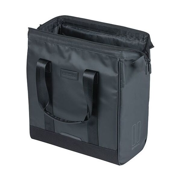 Basil Sakwa miejska pojedyncza BASIL GRAND TARPAULIN BICYCLE SHOPPER 23L, Hook On System, wodoodporna black (NEW 2024)