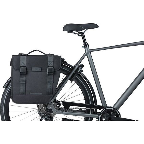 Basil Sakwa miejska podwójna BASIL TOUR DOUBLE PANNIER BAG MIK 28L, MIK System (ready to go) wodoodporna black (NEW 2024)