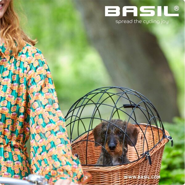 Basil Kosz na tylny bagażnik BASIL PASJA dla zwierząt MIK 45cm, MIK System (ready to go) wiklinowy natural (NEW 2024)