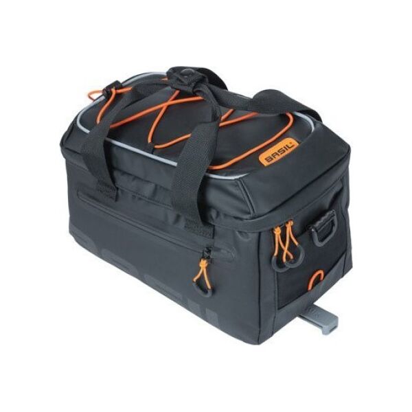 Basil Torba na bagażnik BASIL MILES TARPAULIN TRUNKBAG MIK 7L, MIK System (ready to go), 100% wodoodporna black orange (NEW 2024)