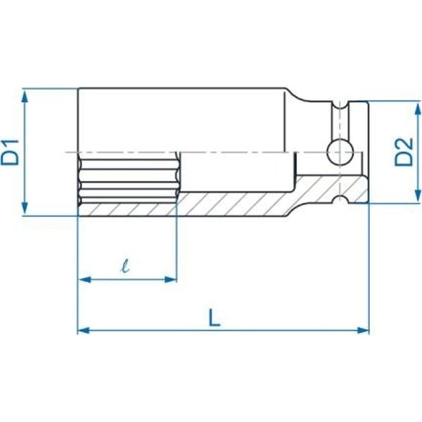 King Tony NASADKA DŁUGA UDAROWA 1/2" 18mm x 80mm, 12-kąt King Tony