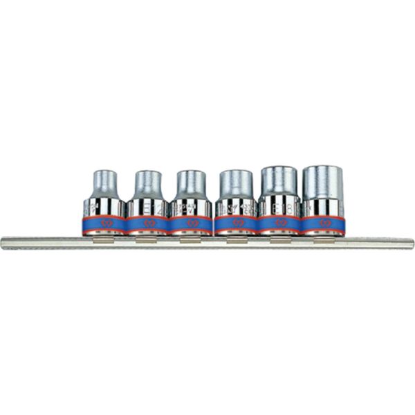 King Tony ZESTAW NASADEK GWIAZDKOWYCH 1/2" 6cz. KRÓTKIE E10 - E20, SZYNA King Tony