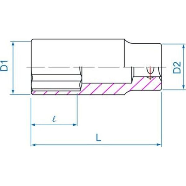 King Tony NASADKA DŁUGA 3/4" 39mm x 90mm 12-kąt. Cr-V King Tony