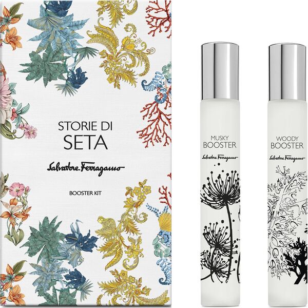Salvatore Ferragamo Storie Di Seta Booster Kit Set Salvatore Ferragamo: Woody Booster, Eau De Parfum, For Women, 10 ml + Musky Booster, Eau De Parfum, For Women, 10 ml For Women