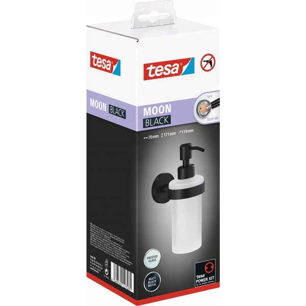 Dozownik do mydła Tesa TESA MOON BLACK 40565-00000-00 Seifenspender 200 ml Schwarz matt Glas satiniert