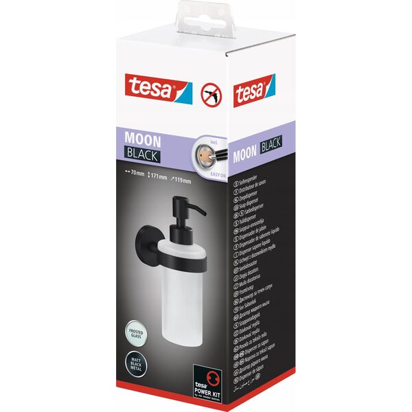 Dozownik do mydła Tesa TESA MOON BLACK 40565-00000-00 Seifenspender 200 ml Schwarz matt Glas satiniert