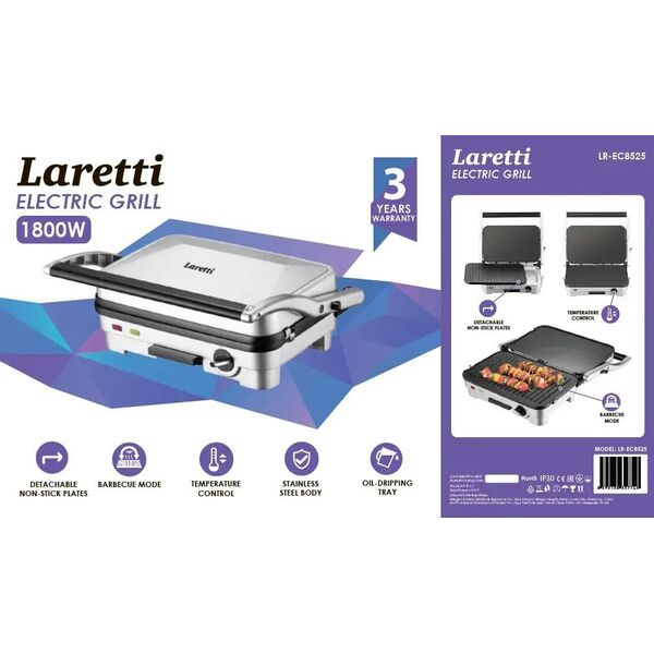 Grill elektryczny Laretti Elektrinis grilius Laretti LR-EC8525