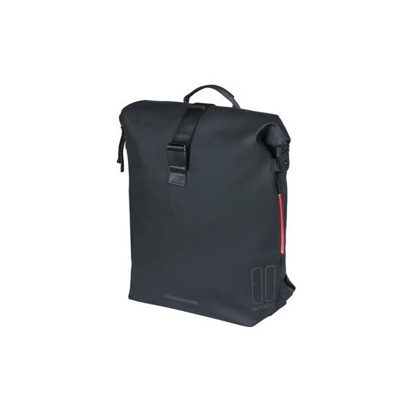 Basil Plecak/Sakwa rowerowa BASIL SOHO BACKPACK NORDLICHT17L, mocowanie na haki Hook-On System, wodoodporny poliester, oświetlenie, night black (NEW 2024)