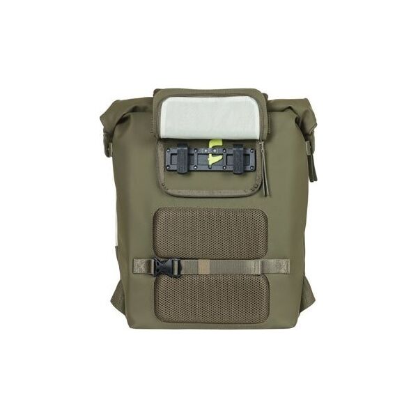 Basil Plecak/Sakwa rowerowa BASIL SOHO BACKPACK NORDLICHT17L, mocowanie na haki Hook-On System, wodoodporny poliester, oświetlenie, moss green (NEW 2024)