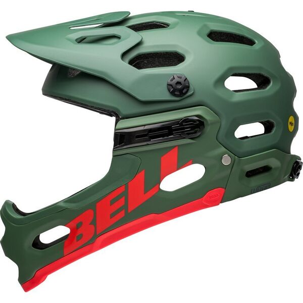 Bell Kask full face BELL SUPER 3R Rozmiar kasku: S(52-56cm), Wybierz kolor: Matte Dark Green Infrared