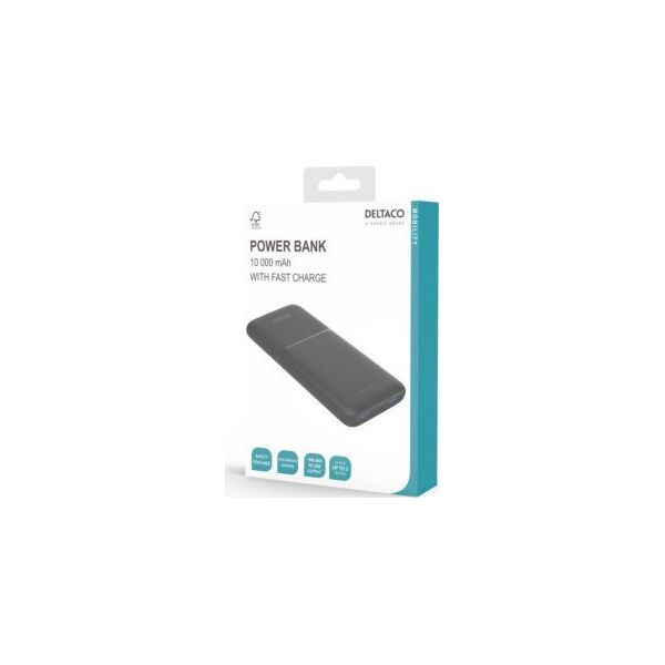 Powerbank Deltaco Išorinė baterija DELTACO 10 000 mAh, 2 x USB-A 18 W, 1 x USB-C PD 20 W / PB-C1007