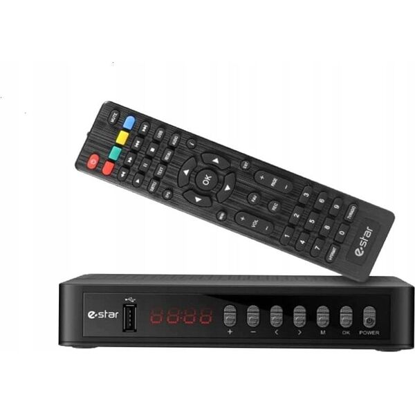 Tuner TV Estar TV priedelis STB eSTAR T2 618 HD Juodas