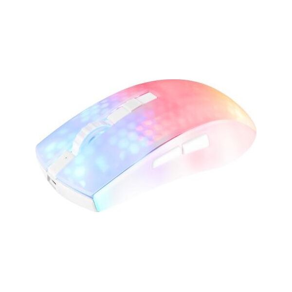 Mysz Deltaco Belaidė pusiau permatoma DELTACO GAMING pelė, RGB, itin lengva, balta / GAM-145-W