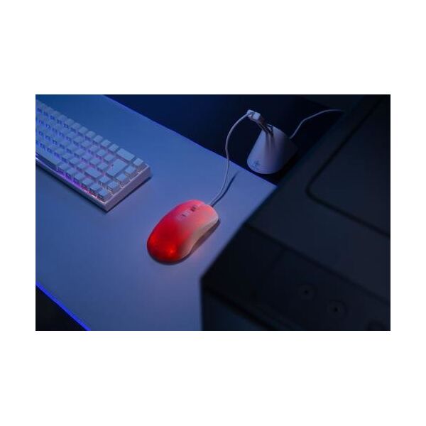 Mysz Deltaco Pusiau permatoma DELTACO GAMING pelė, RGB, itin lengva, balta / GAM-144-W
