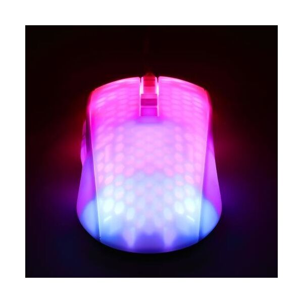 Mysz Deltaco Pusiau permatoma DELTACO GAMING pelė, RGB, itin lengva, balta / GAM-144-W