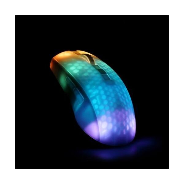 Mysz Deltaco Pusiau permatoma DELTACO GAMING pelė, RGB, itin lengva, balta / GAM-144-W