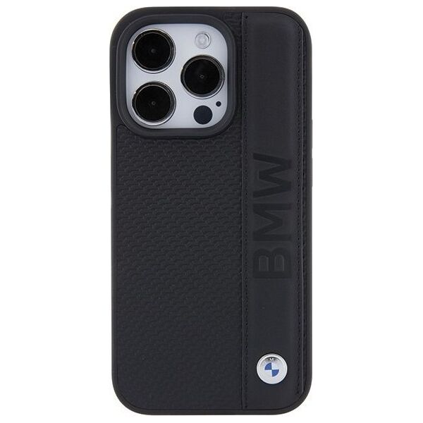 Triton BMW BMHCP15L22RDPK iPhone 15 Pro 6.1" czarny/black hardcase Leather Textured & Stripe