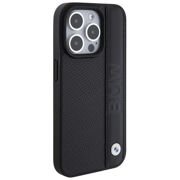 Triton BMW BMHCP15L22RDPK iPhone 15 Pro 6.1" czarny/black hardcase Leather Textured & Stripe