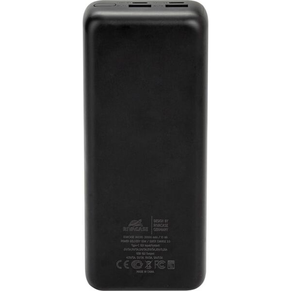 RivaCase RIVACASE Power Bank 30000 mAh QC/PD 65W LCD for Nešiojamas kompiuteris Juodas