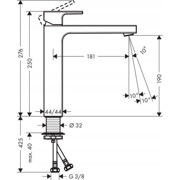 Hansgrohe Hansgrohe Vernis Shape 190, 71562000, chromas