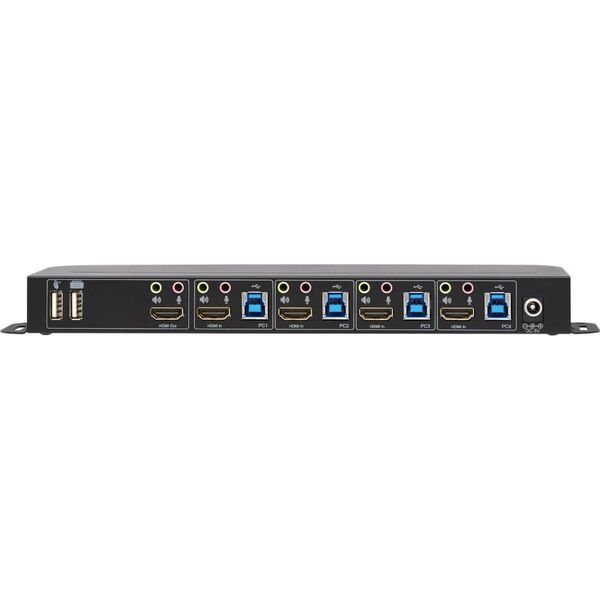 Przełącznik Eaton Eaton Tripp Lite series HDMI USB KVM Switch 4-Port 4K 60Hz HDR HDCP 2.2 IR USB Sharing - KVM-/Audio-/USB-Switch - 4 x KVM/Audio/USB - 1 lokaler Benutzer - Desktop