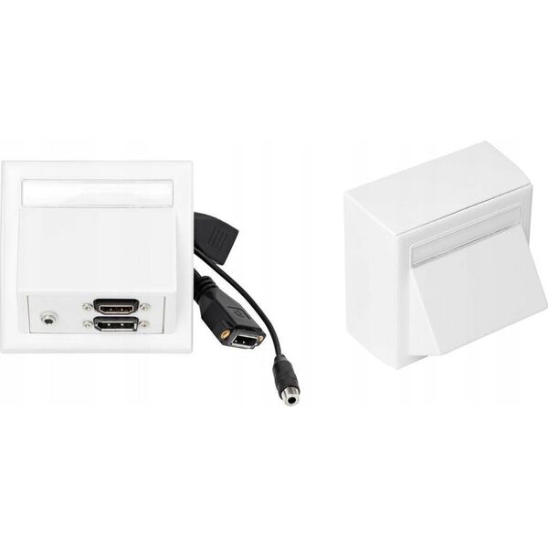 VivoLink Vivolink WI221292 gniazdko elektryczne HDMI + DisplayPort + 3.5mm Biały