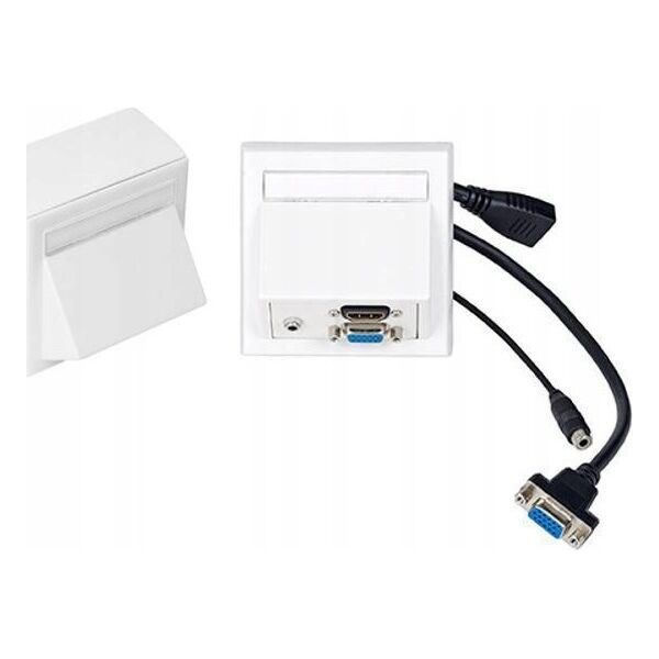 VivoLink Vivolink WI221192 gniazdko elektryczne HDMI + VGA + 3.5mm Biały