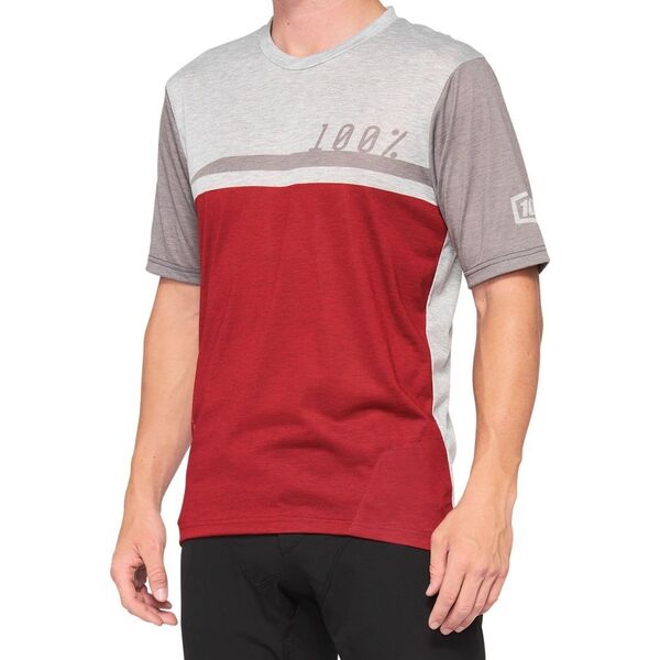 100% Koszulka męska 100% AIRMATIC Jersey krótki rękaw cherry grey roz. M (NEW 2021)