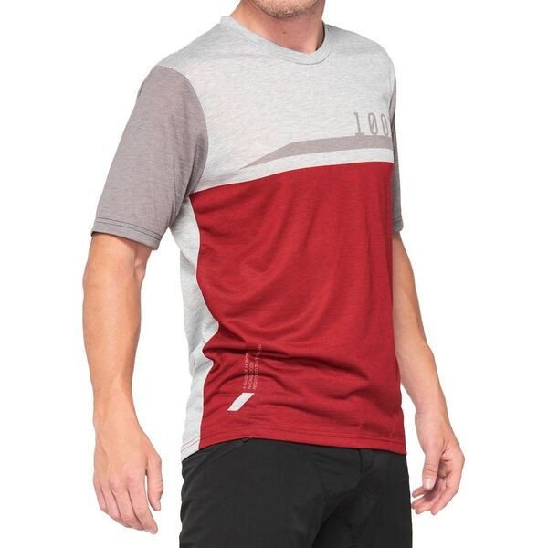 100% Koszulka męska 100% AIRMATIC Jersey krótki rękaw cherry grey roz. M (NEW 2021)
