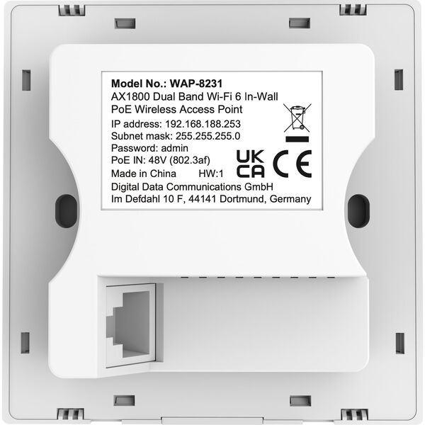 Access Point LevelOne LevelOne WAP-8231 punkt dostępowy WLAN 1800 Mbit/s Biały Obsługa PoE