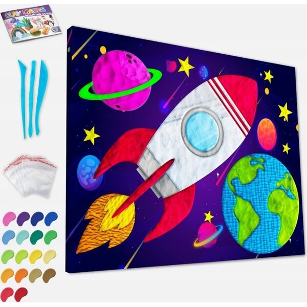 Planet Splat Planet paveikslas iš modelino, Kosmosas 30x40cm