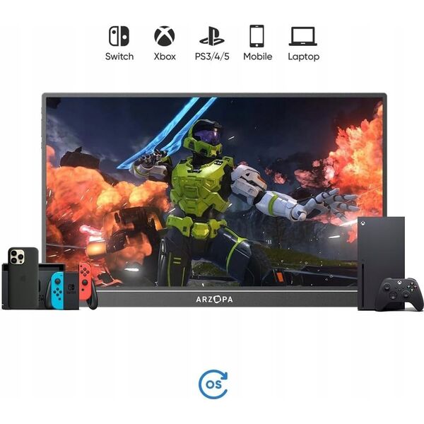 Monitor Arzopa ARZOPA A1 15,6"Przenośny monitor do laptopa PC/Mac/PS3/4/5/Xbox 1080 IPS