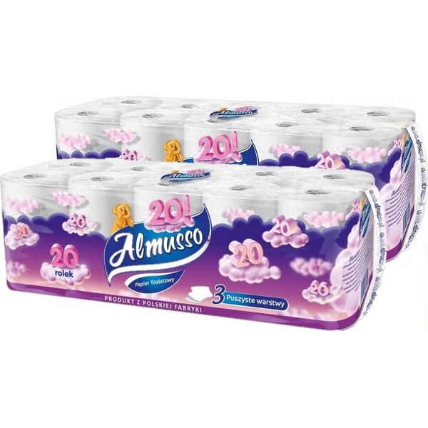 Almusso 20! Papier toaletowy 3-warstwowy, 20 rolek