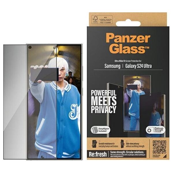 PanzerGlass Panzerglass Ultra-Wide Fit Sam S24 Ultra S928 Privacy Screen Protection Easy Aligner Included P7352