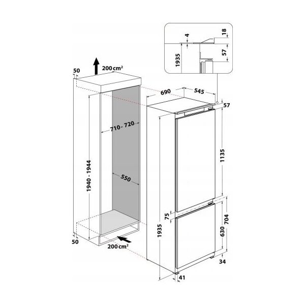 Lodówka Whirlpool Whirlpool ŠALDYTUVAS ĮM SP40 812 EU 2 WHP